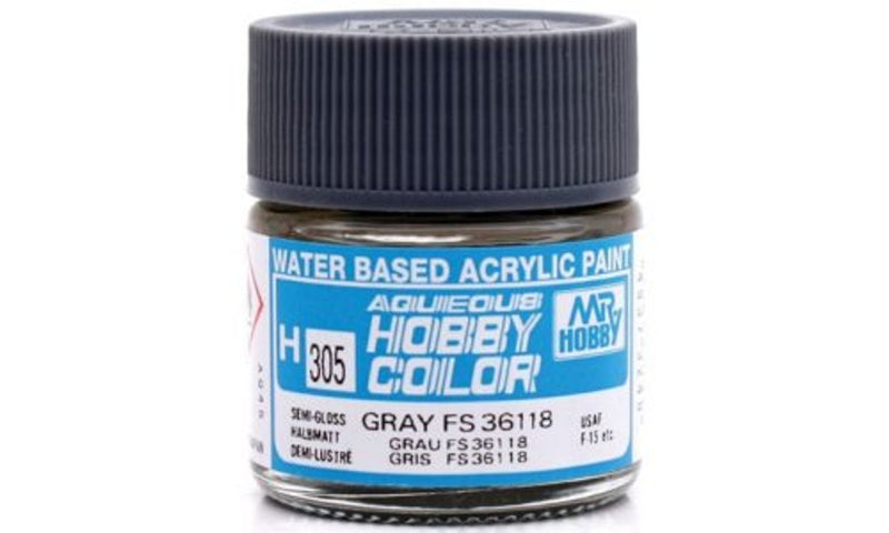 Supplies: Mr. Color Aqueous H305 Gray FS36118 (Semi-Gloss Gray) 10ml
