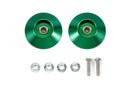 Mini 4WD: Jr. Tapered Aluminum Ball-Race Rollers (Ringless Green)