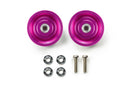 Mini 4WD: Jr. HG Aluminum Ball Race Rollers (Purple) 19mm