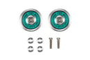 Mini 4WD: Jr. 9 mm Aluminum Ball- Race Rollers (Ringless Green) Asia Challenge