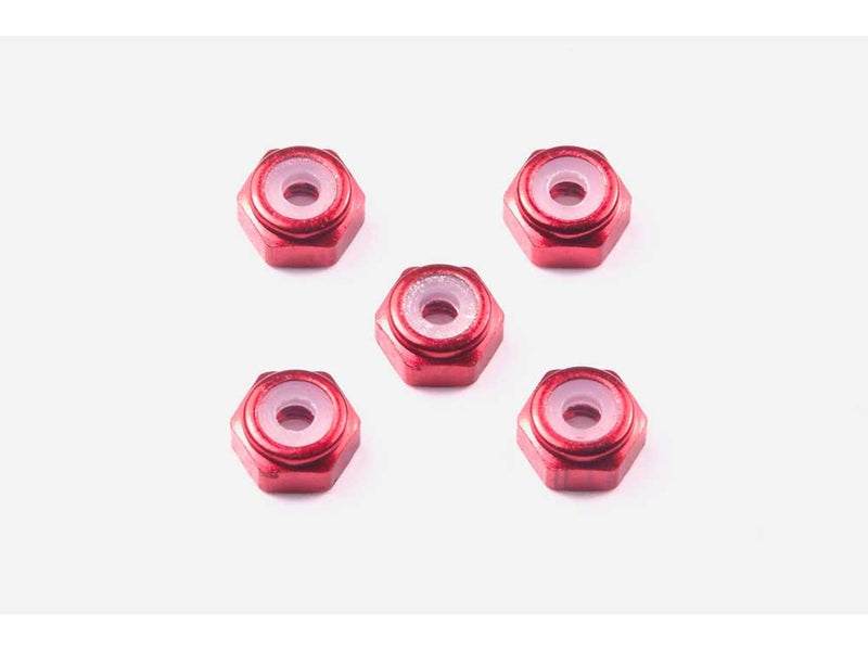 Mini 4WD: Jr. 2mm Lock Nut Red