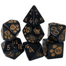 Dice: Kitten Polyhedral Dice (Black)