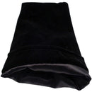 Dice: Large Black Velvet Dice Bag w/Satin Lining 6x8in.