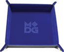 Dice: Velvet Folding Dice Tray w/Leather Backing 10x10 (Blue)