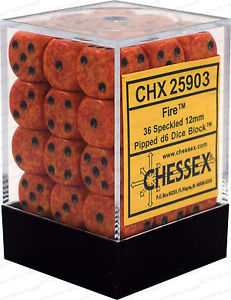Dice: Fire Elemental 12mm D6 Dice Block (36)