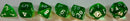 Dice: Chessex Translucent Polyhedral Green/white 7-Die Set