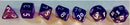 Dice: Chessex Translucent Polyhedral Purple/white 7-Die Set