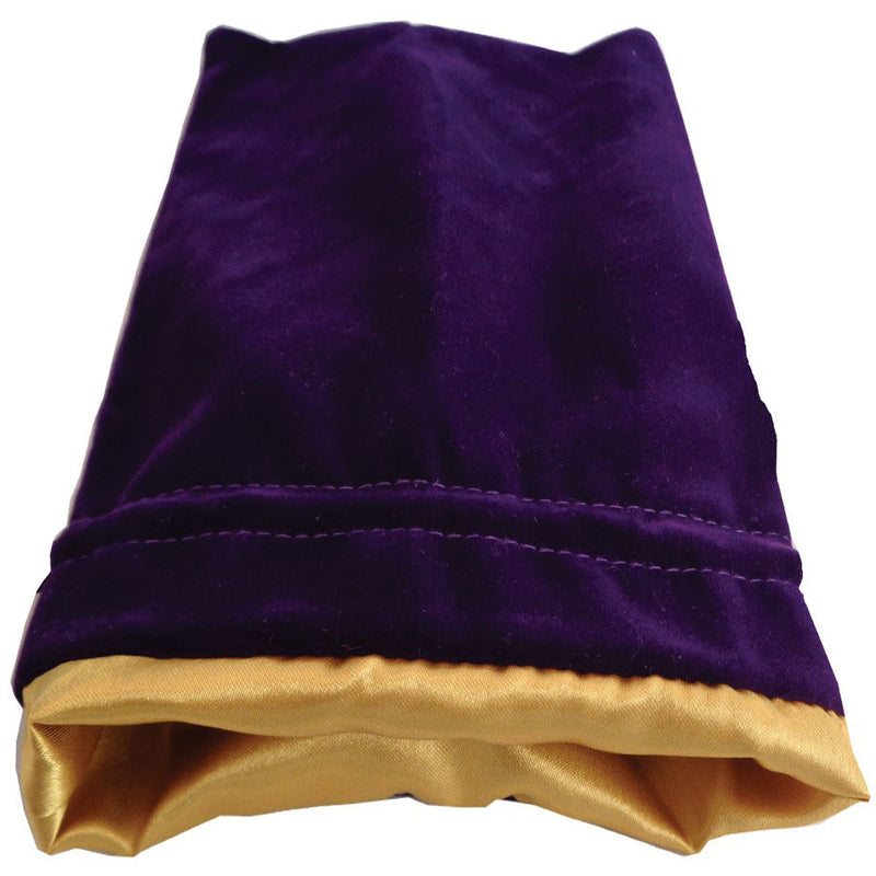 Dice: Purple Velvet Dice Bag with Gold Satin Lining 4x6in