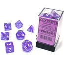 Dice: Chessex Borealis Polyhedral Purple/white Luminary 7-Die Set
