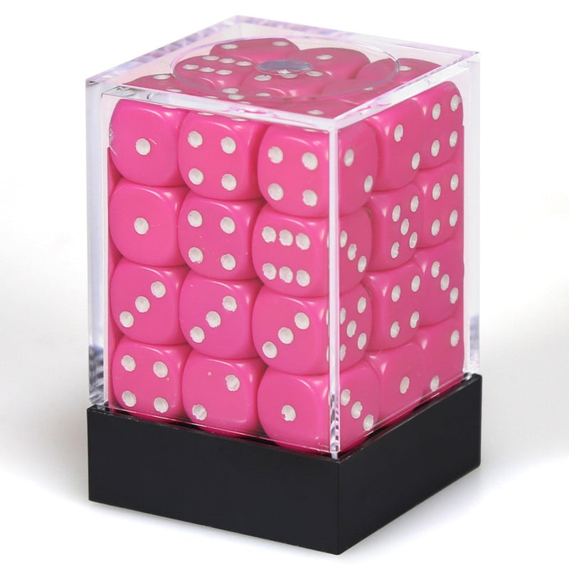Dice: Opaque 12mm D6 Pink/White (36 ct.)