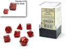 Dice: Chessex Glitter Mini Polyhedral 7 Die Set Ruby/Gold
