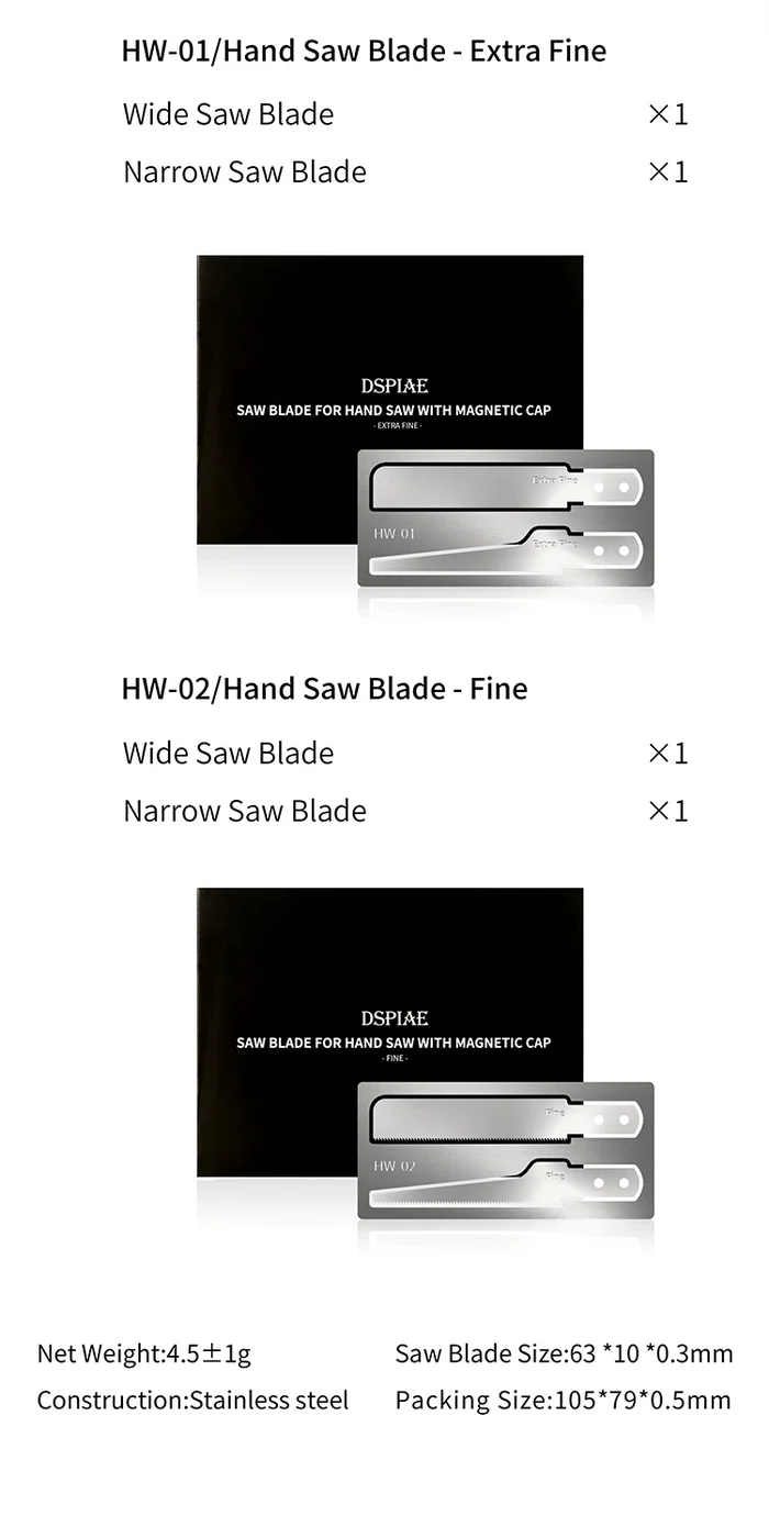 Supplies: Dspiae HW-02 Saw Blades