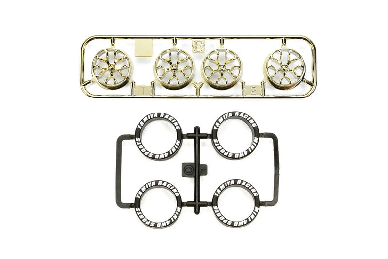 Mini 4WD: Jr. LP Tires w/Gold Plated Wheels