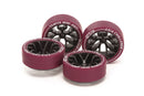 Mini 4WD: Jr. 95708 Lp Tires/Carbon Wheels