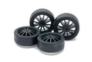Mini 4WD: Jr. 15534 Lp 26Mm Tires/Carbon Wheels