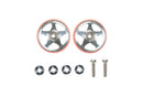 Mini 4WD: Jr. 95396 19mm Aluminum Rollers 5S w/Plastic Rings (Red)