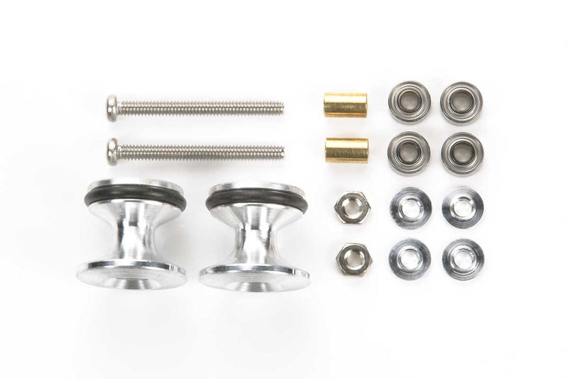 Mini 4WD: Jr. Double Aluminum Rollers w/Rubber Rings