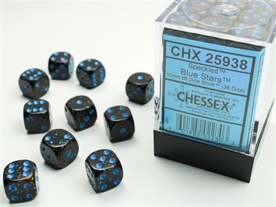 Dice: Speckled 12mm D6 Blue Stars Dice Block (36ct.)