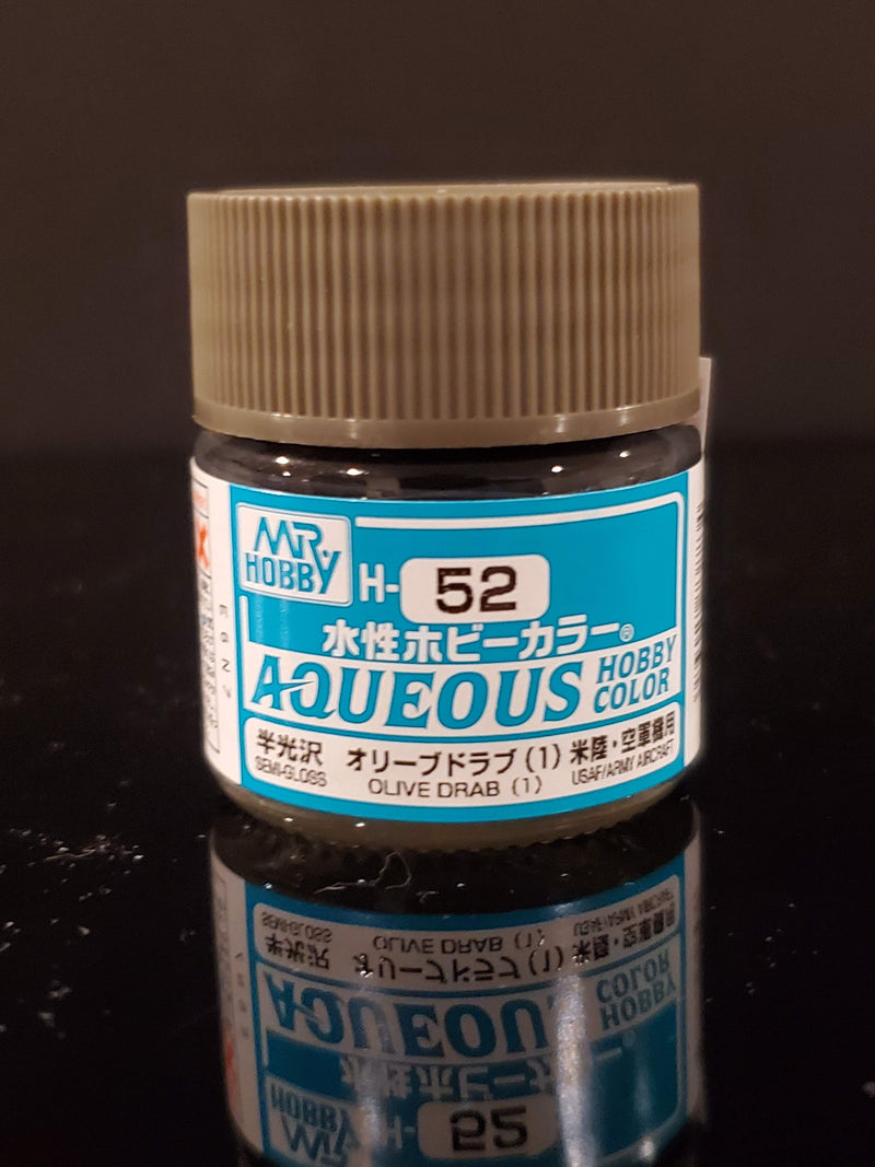 Supplies: Mr. Color Aqueous H52 (Semi-Gloss Olive Drab) 10ml