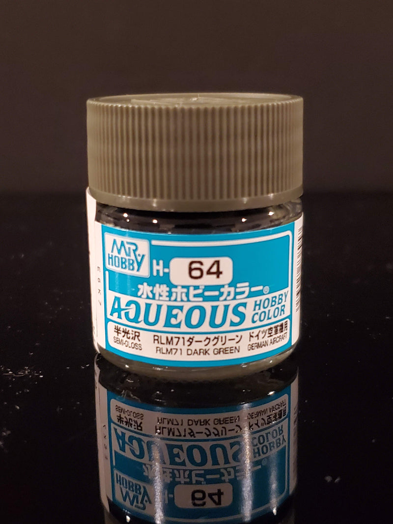 Supplies: Mr. Color Aqueous H64 (Semi-Gloss RLM71 Dark Green) 10ml