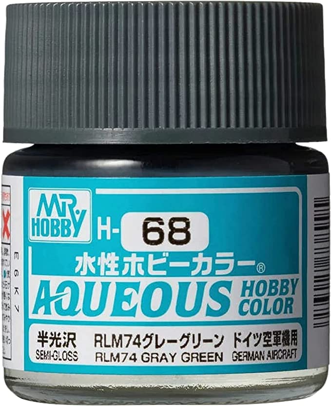 Supplies: Mr. Color Aqueous H68 (Semi-Gloss RLM74 Gray Green) 10ml
