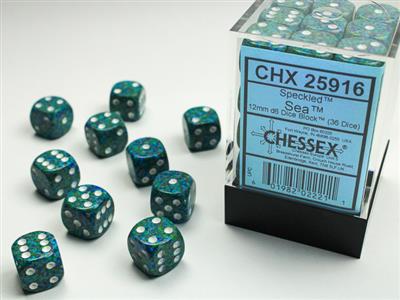 Dice: Speckled 12mm D6 Sea (36 ct.)