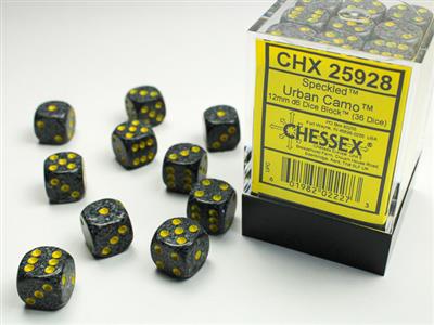 Dice: Speckled 12mm D6 Urban Camo (36 ct.)