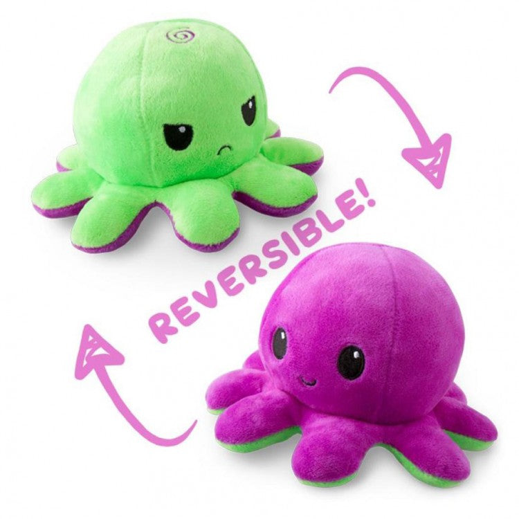 Plush: Reversible Octopus Plush; Purple & Green